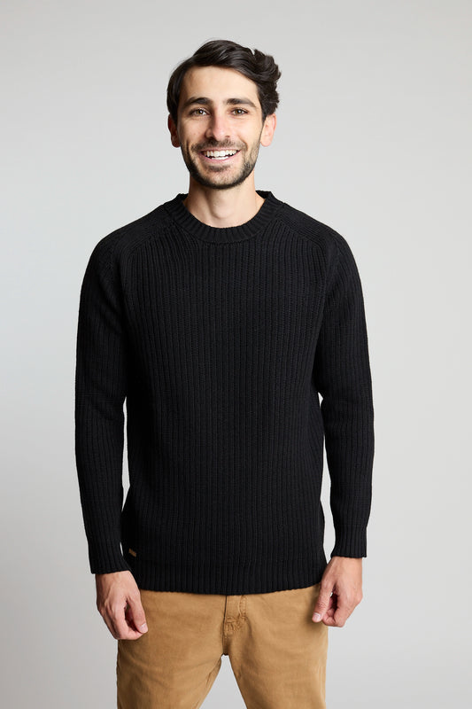 Sueter tejido ranglan negro