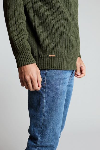 Sueter tejido ranglan verde militar