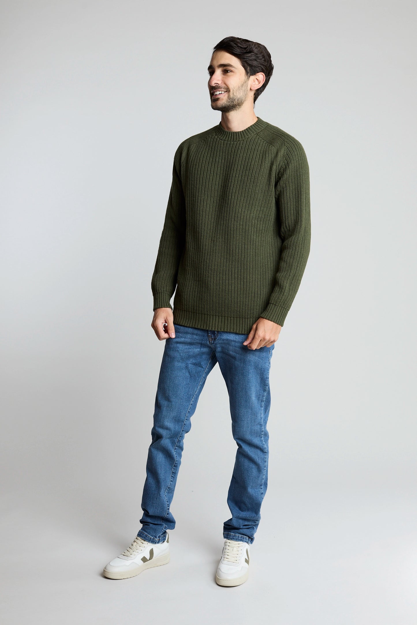 Sueter tejido ranglan verde militar