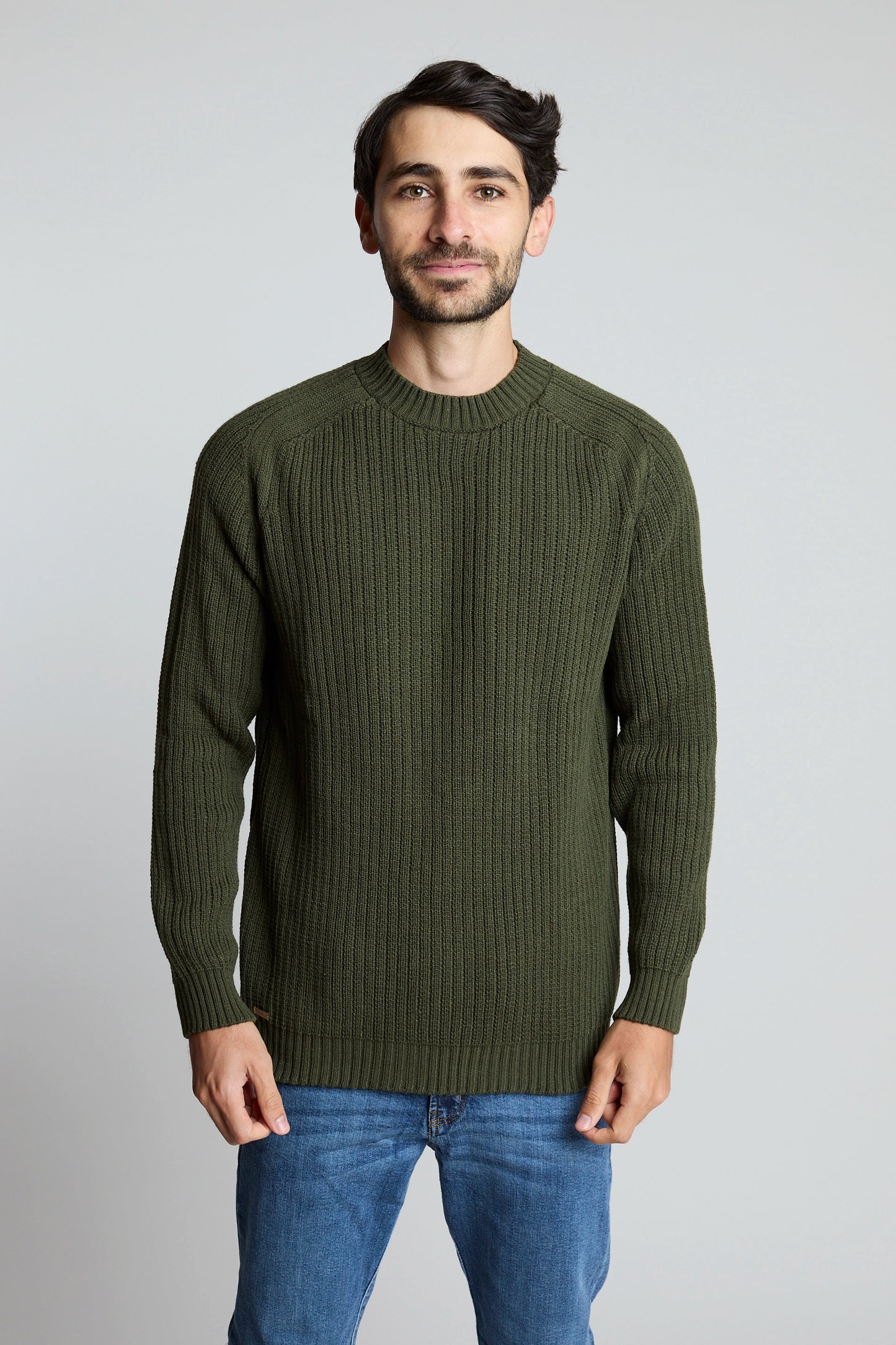 Sueter tejido ranglan verde militar