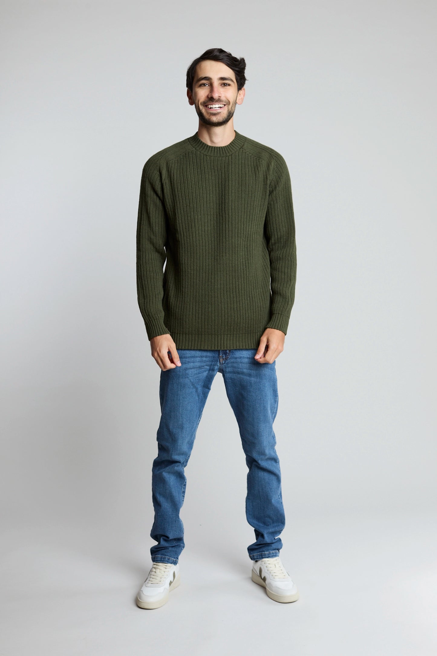 Sueter tejido ranglan verde militar