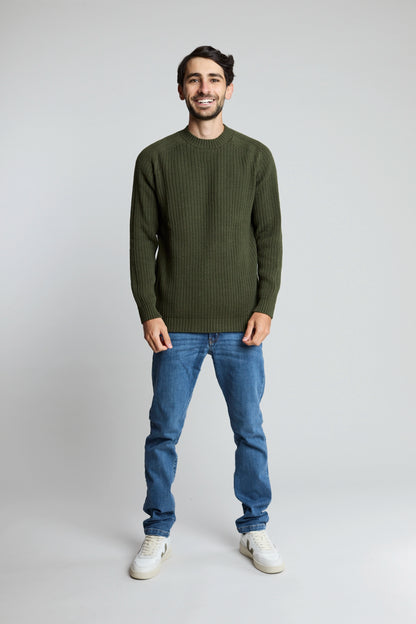 Sueter tejido ranglan verde militar