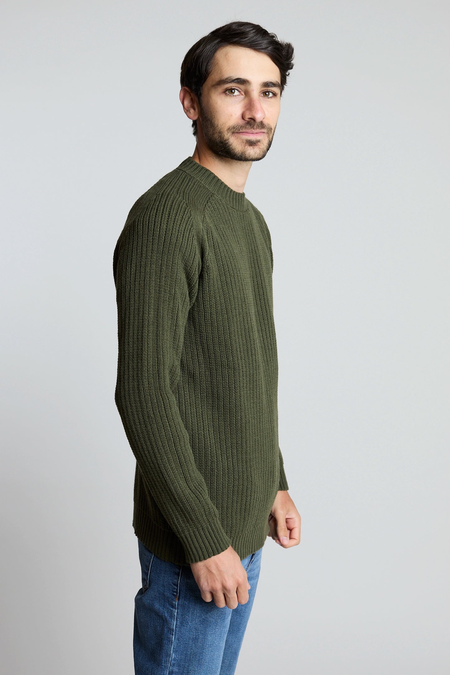Sueter tejido ranglan verde militar