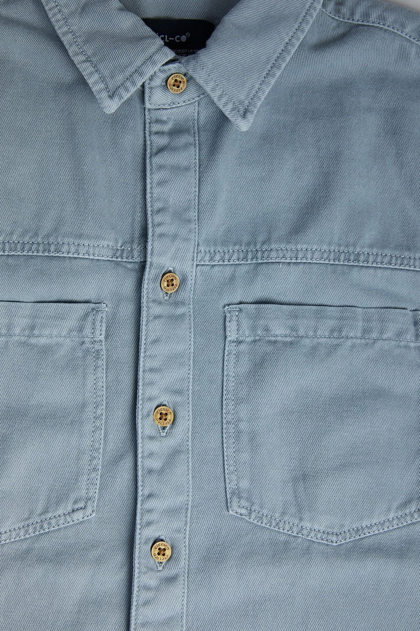 Sobrecamisa de hombre algodón color azul claro