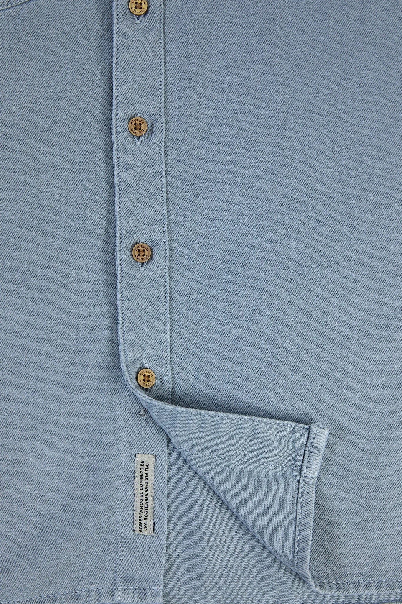 Sobrecamisa de hombre algodón color azul claro