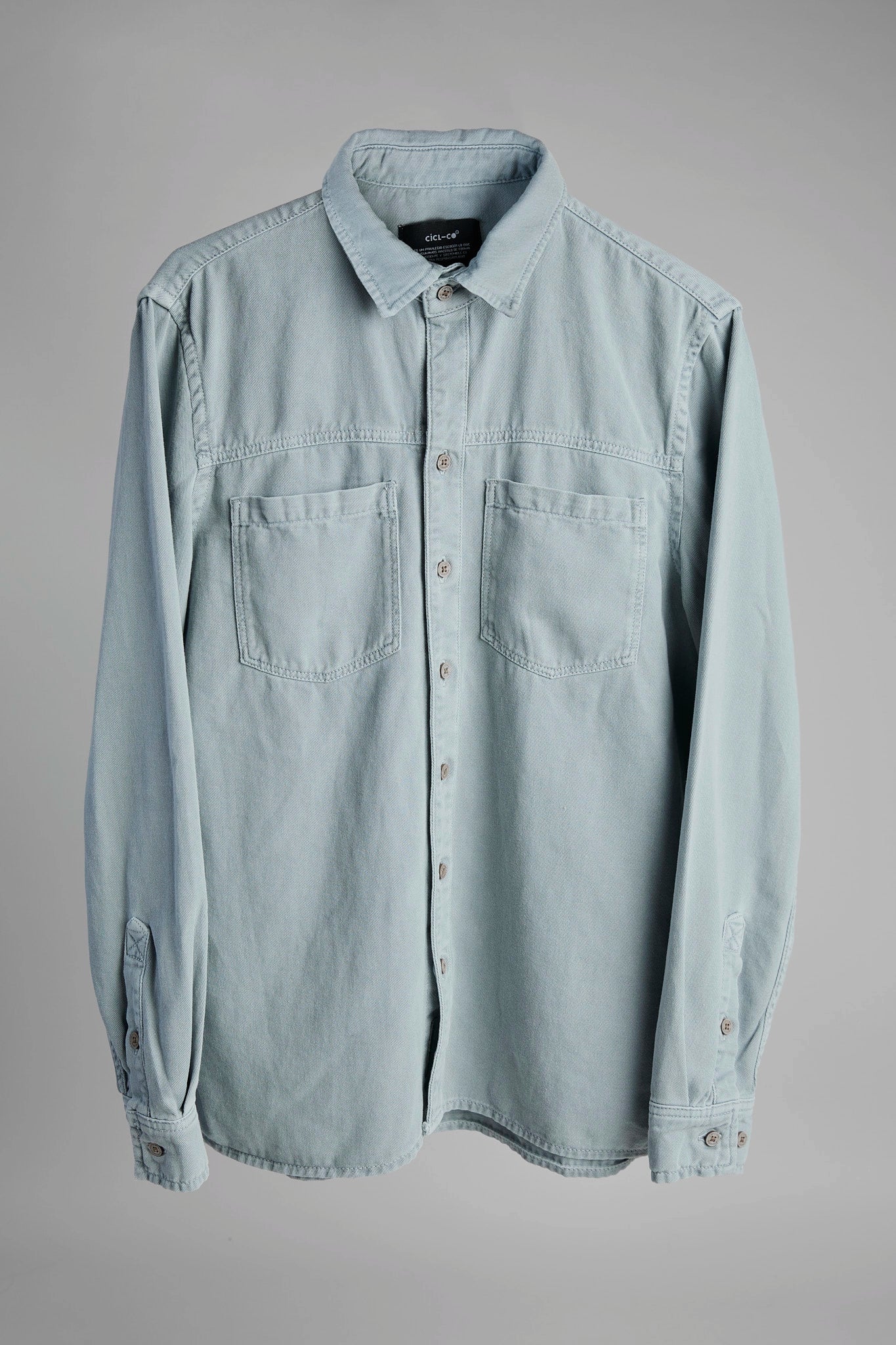 Sobrecamisa de hombre algodón color azul claro