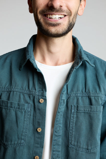 Sobrecamisa verde petróleo