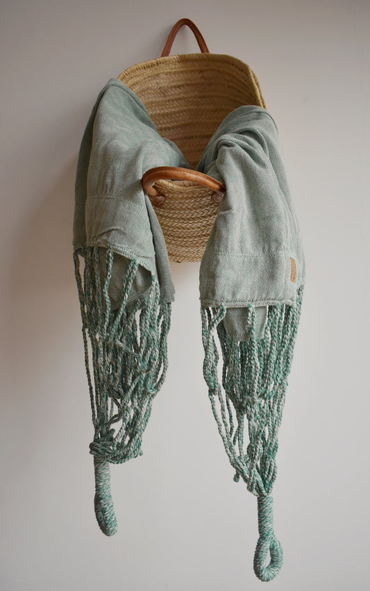 Hamaca tejida espina de pescado verde